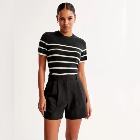 Abercrombie Sloane Tailored Short Black Size Large - Picture 1 of 5